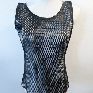 Leather Mesh tank top